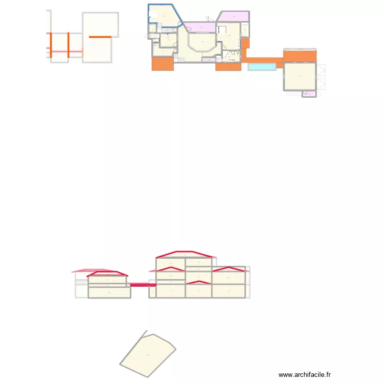 Plan demi V grandes ch enfants cuisine modifi&eacute;e. Plan de 