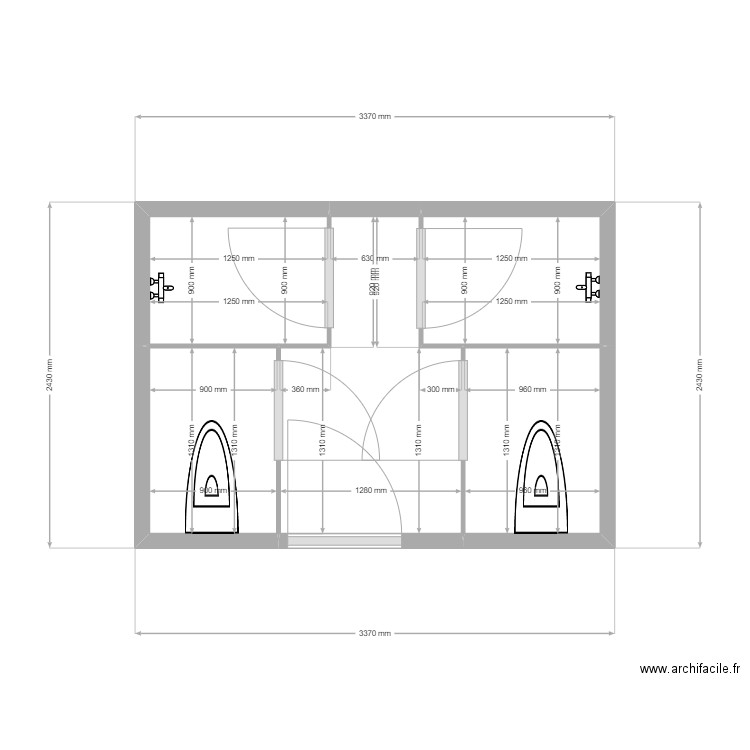 SANITAIRE 2EME GAUCHE. Plan de 0 pièce et 0 m2