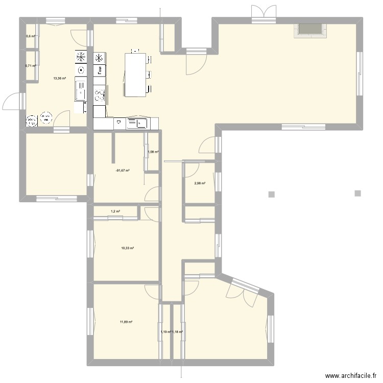 Aménagement Garage. Plan de 11 pièces et 54 m2