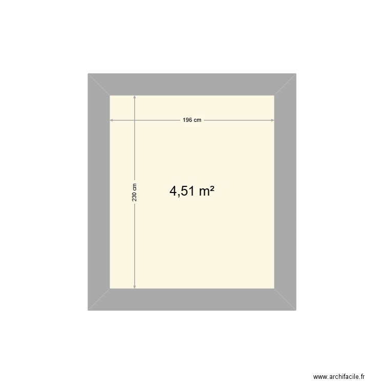 SdBain. Plan de 1 pièce et 5 m2