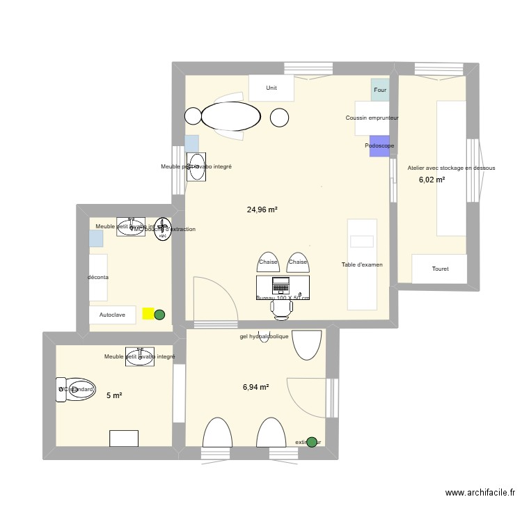 Cabinet Podologie 2. Plan de 0 pièce et 0 m2