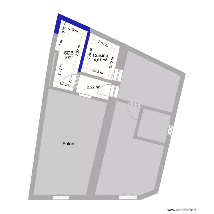 montel-1e-droite-carrelage. Plan de 8  et 62 m²