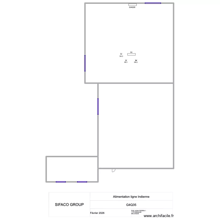 Alimentation ligne Indienne G/4Q35. Plan de 3 et 1460 m² Alimentation ligne Indienne G/4Q35. Plan de 3 et 1460 m²