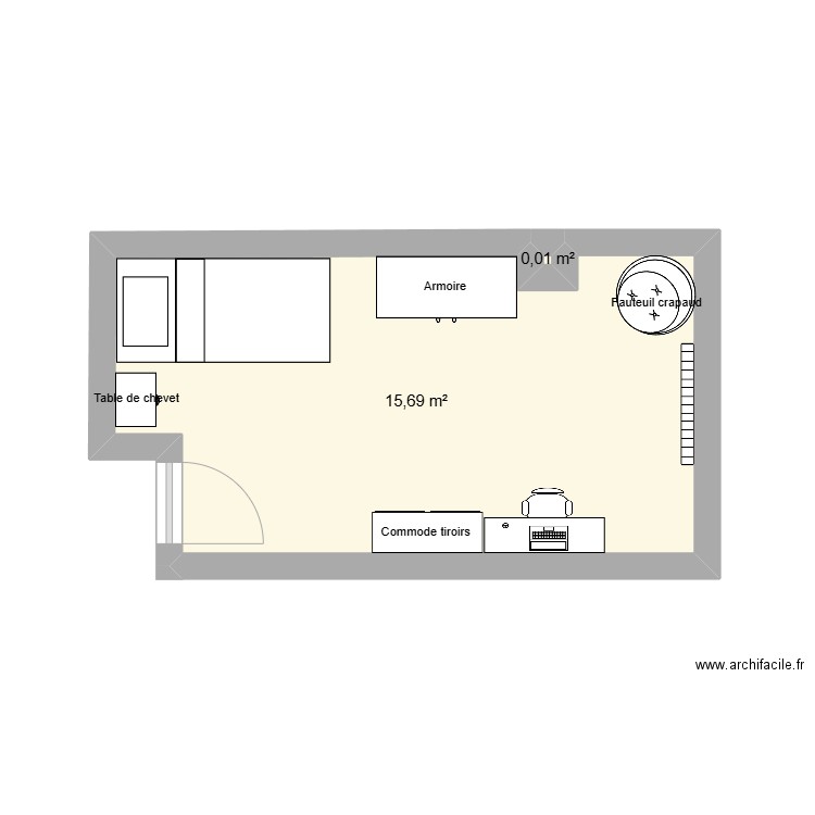 nOAH. Plan de 2 pièces et 16 m2