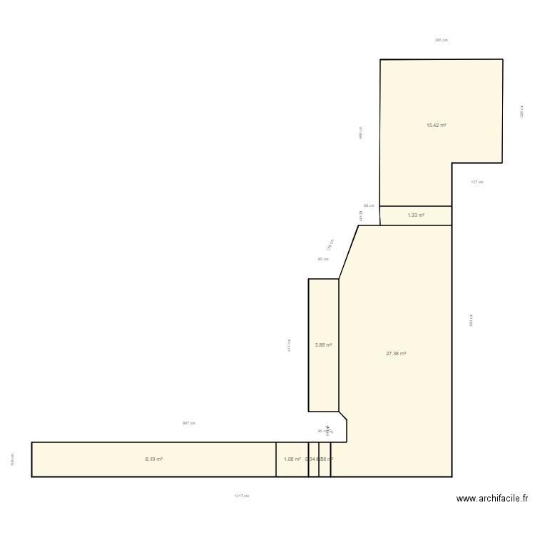 Boyer Julien Saint Jean Lasseiles. Plan de 8 pièces et 58 m2