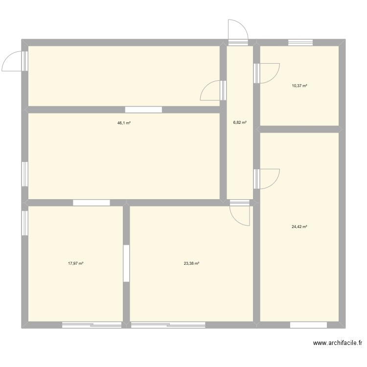 atelier de transformation. Plan de 6 pièces et 129 m2