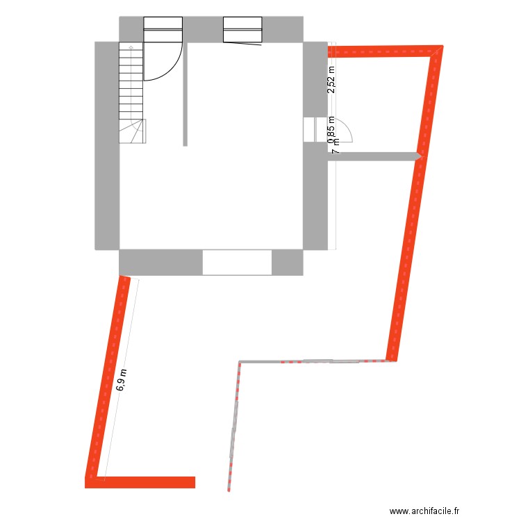 Extension Nue. Plan de 0 pièce et 0 m2