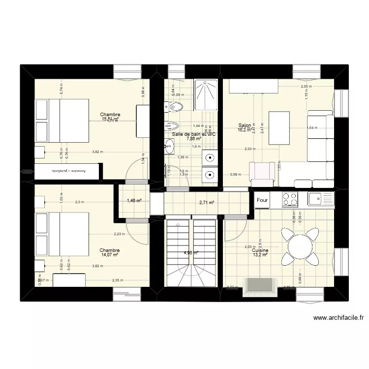 bocognano  appart. Plan de 10  et 160 m²