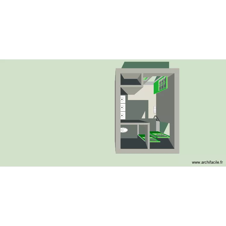 buanderie dessus. Plan de 1 Pièce et 10 m² buanderie dessus. Plan de 1 Pièce et 10 m²