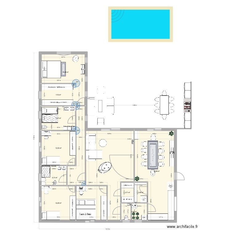 plan 4. Plan de 11 pièces et 156 m2