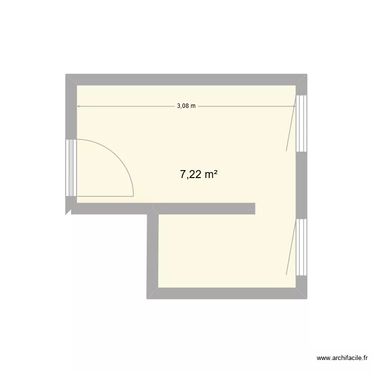 Salle de bain - Projet. Plan de 1  et 7 m²