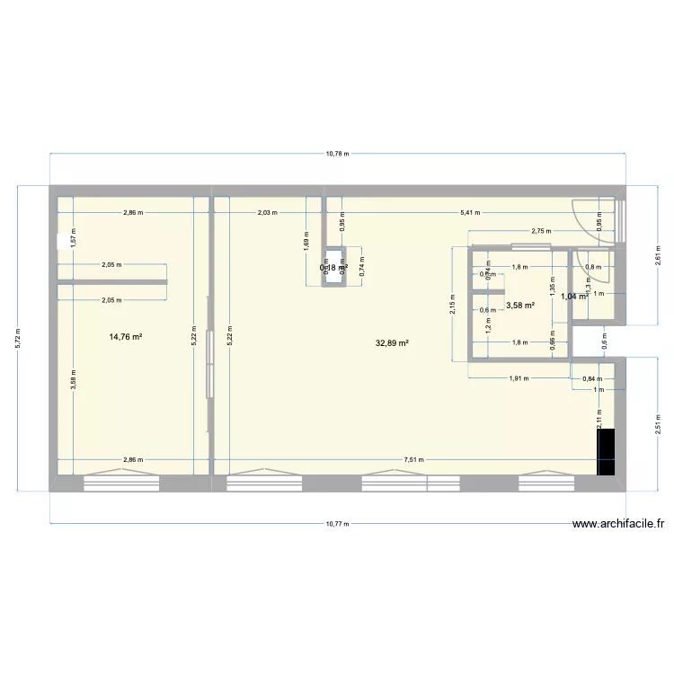 19 v3. Plan de 5  et 52 m²