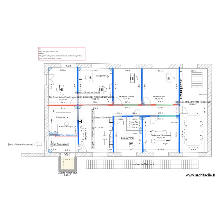 Nve CPH - Amenagament des Espaces + Mobiliers - Blanc. Plan de 10 pièces et 184 m2
