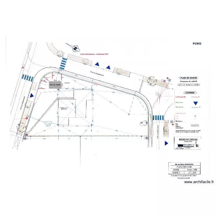 Plan de Masse avec Implantation Abri de Jardin. Plan de Plan de Masse avec Implantation Abri de Jardin. Plan de