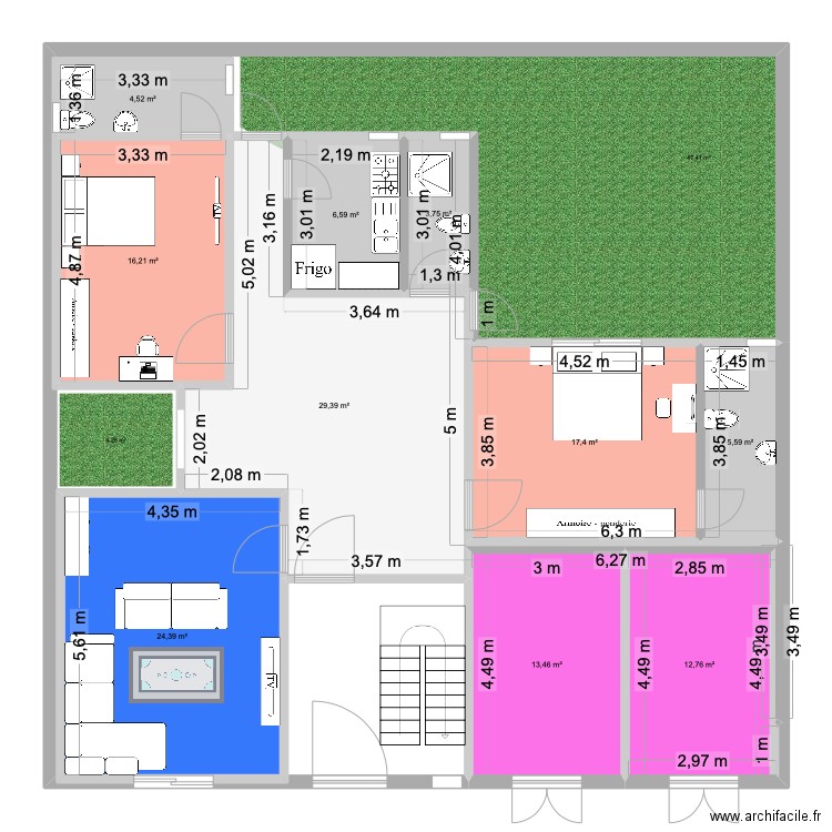NDIAKHIRATT. Plan de 10 pièces et 134 m2
