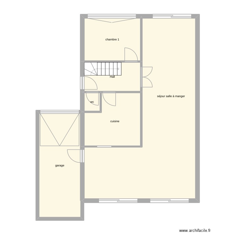 Maison Brame Hem RDC. Plan de 6 pièces et 91 m2