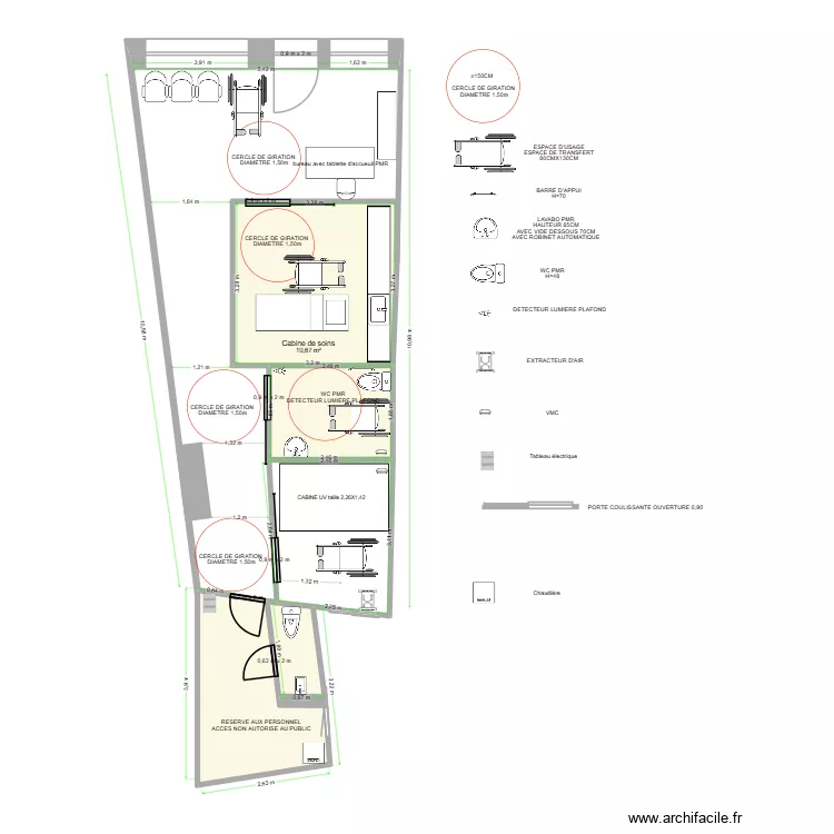 INSTITUT d&eacute;finitif 1. Plan de 4  et 24 m²