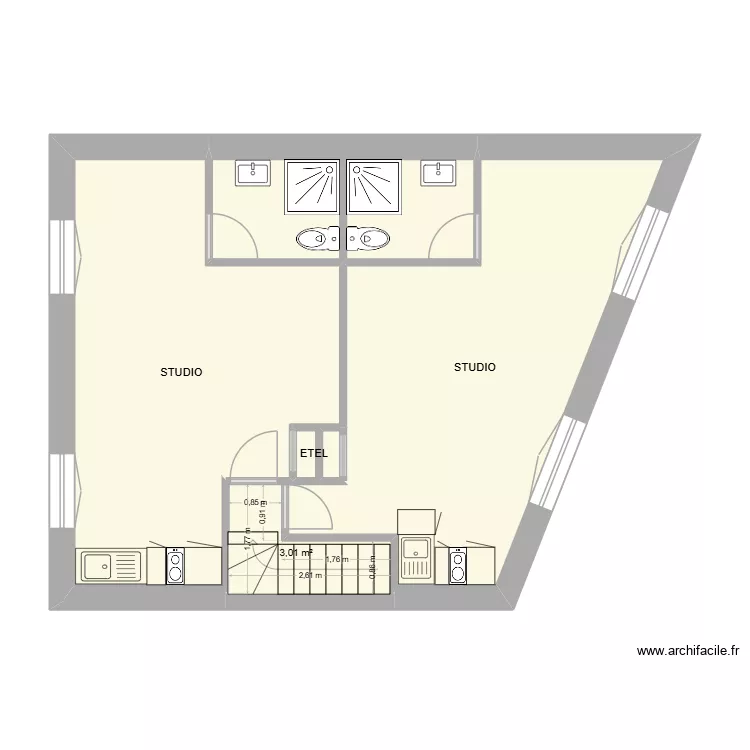 Etage. Plan de 7 et 54 m² Etage. Plan de 7 et 54 m²