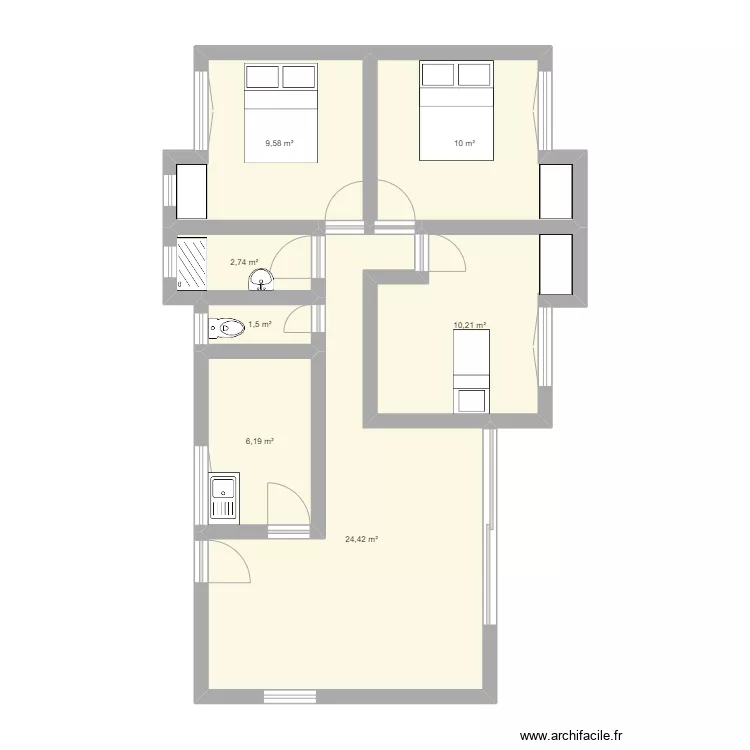 maison Abymes plan de coupe. Plan de 