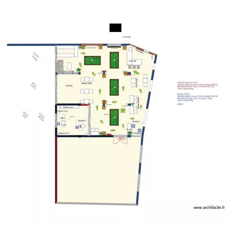 plan final billard. Plan de 2 Pièces et 244 m² plan final billard. Plan de 2 Pièces et 244 m²