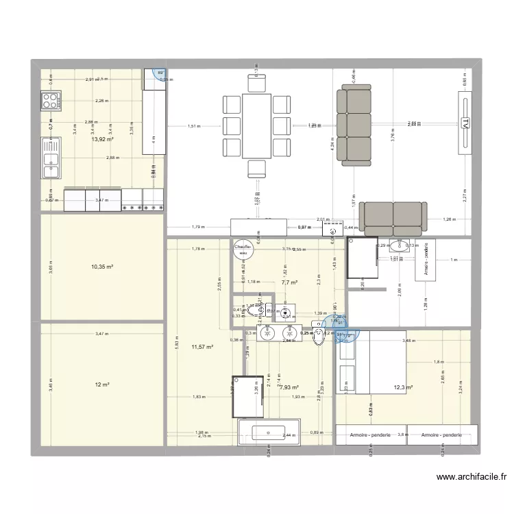 essai. Plan de 7  et 76 m²