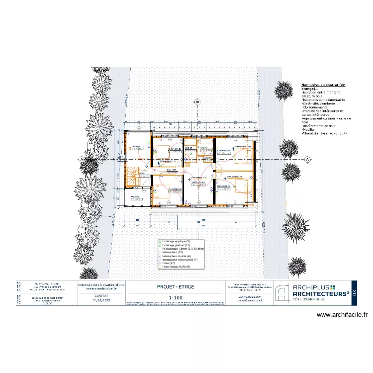 PLAN ELECTRICITE - LE GALL - ST CAST - R+1. Plan de 