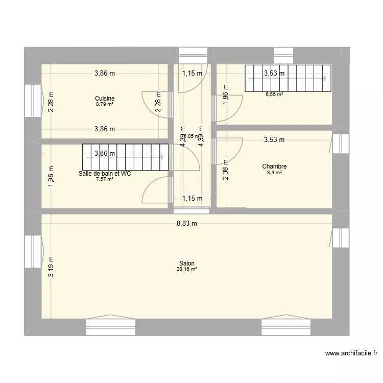 mon ch&acirc;teau 69. Plan de 6  et 65 m²