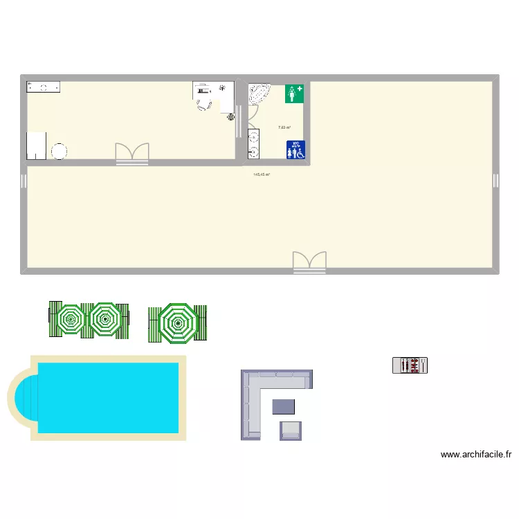 CASA. Plan de 2  et 164 m²