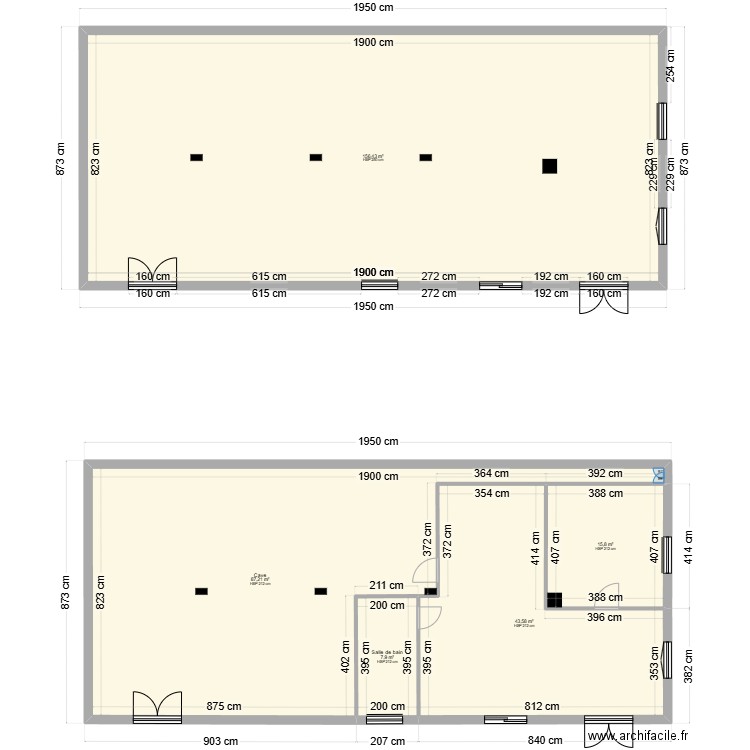 sousol. Plan de 5 pièces et 311 m2