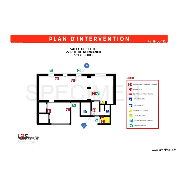 SALLE DES FETES DE SOUCE. Plan de 9 pièces et 222 m2