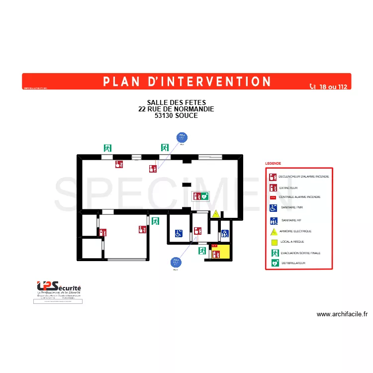 SALLE DES FETES DE SOUCE. Plan de 