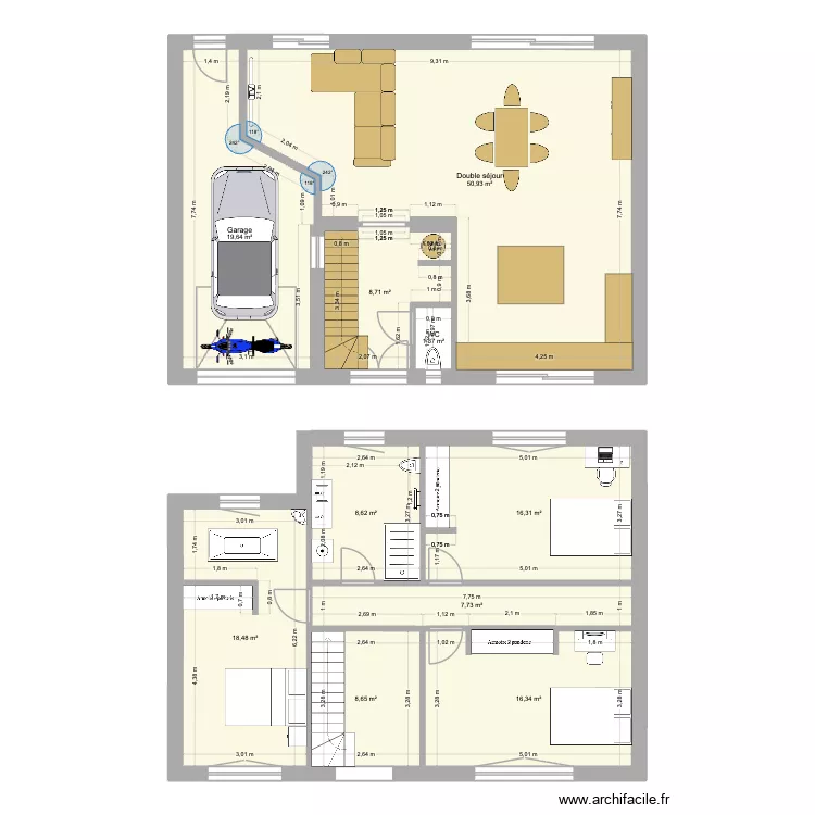 Plan maison Type 2. Plan de 