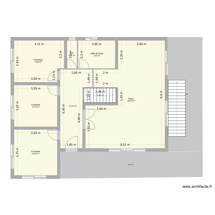 version projet. Plan de 8 Pièces et 110 m²