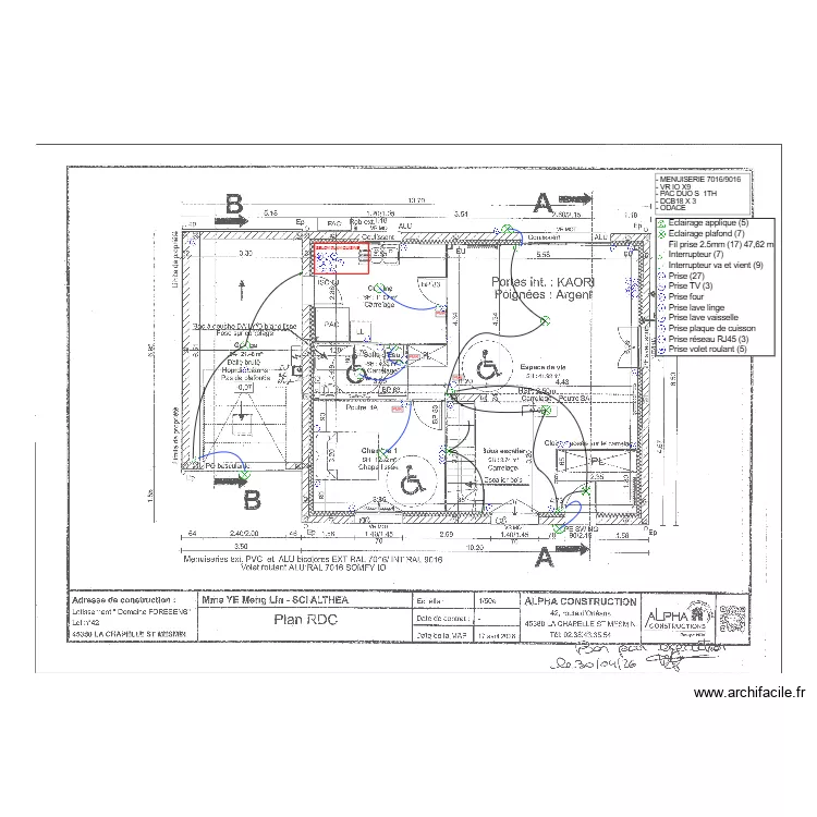 ALPHA 45 - SCI ALTHEA RDC. Plan de 