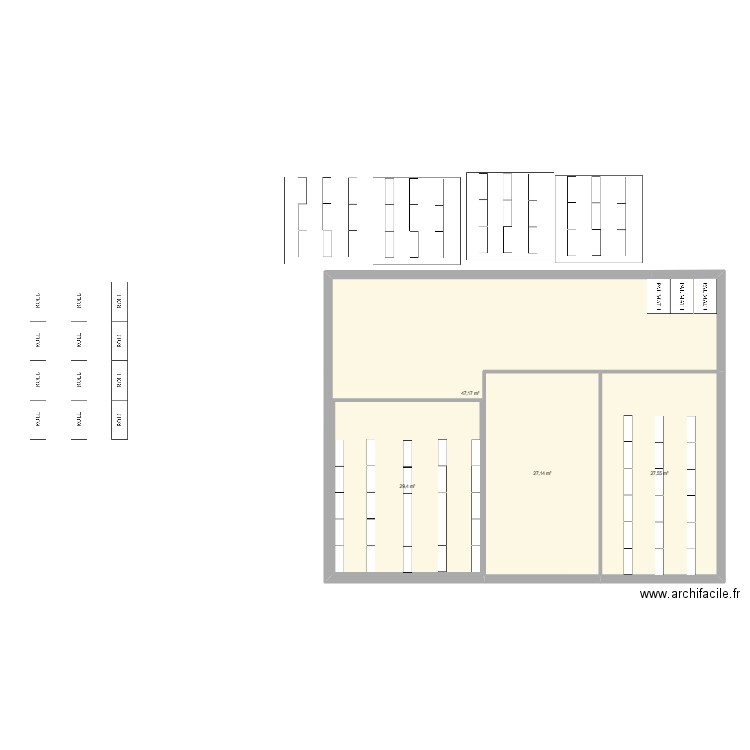 hotel FINAL. Plan de 3 pièces et 139 m2