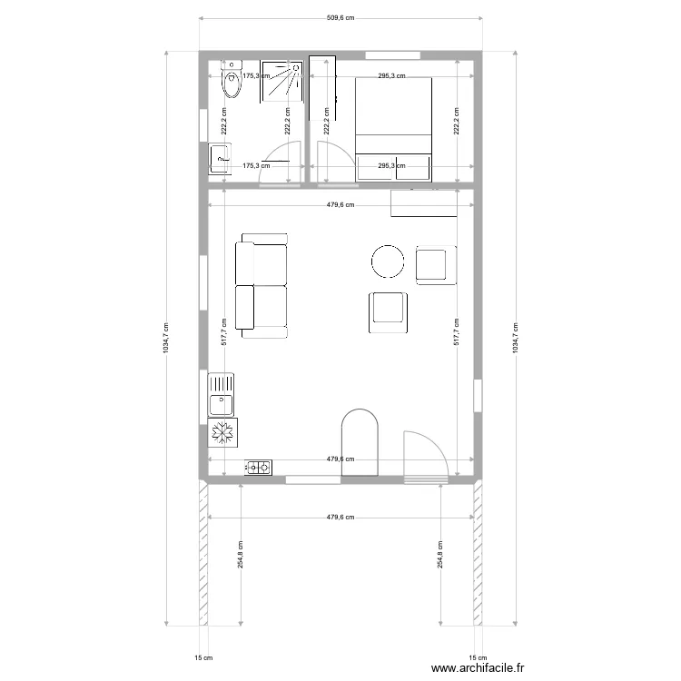 Many Betouna 7,8X 5,10      2X avec terrase. Plan de 3  et 35 m²