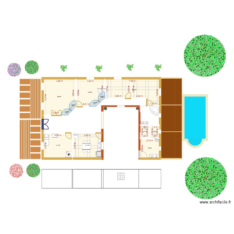 rached. Plan de 8 pièces et 100 m2