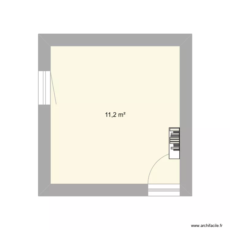 chambre. Plan de 1  et 11 m²