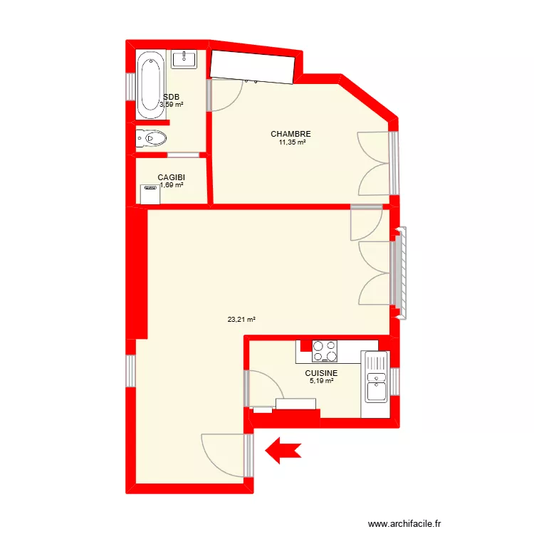 BI 32307. Plan de 6  et 45 m²