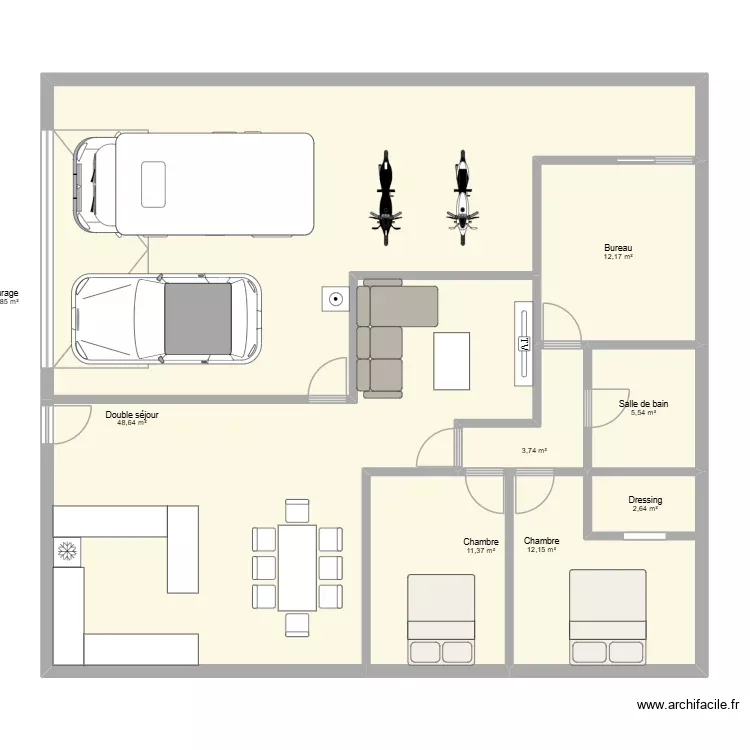 maison 2. Plan de 8 Pièces et 157 m²