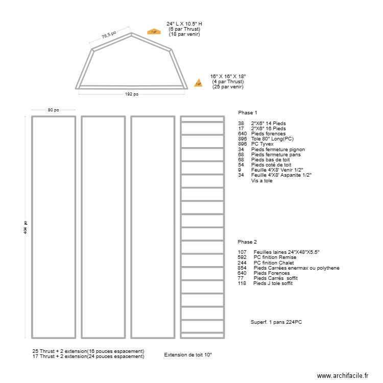 Toit16X30. Plan de 27 pièces et 88 m2