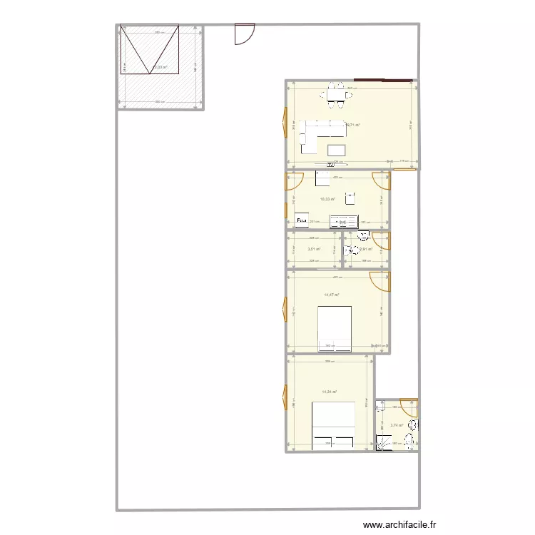Construction Villa Sikensi 2. Plan de 8  et 81 m²