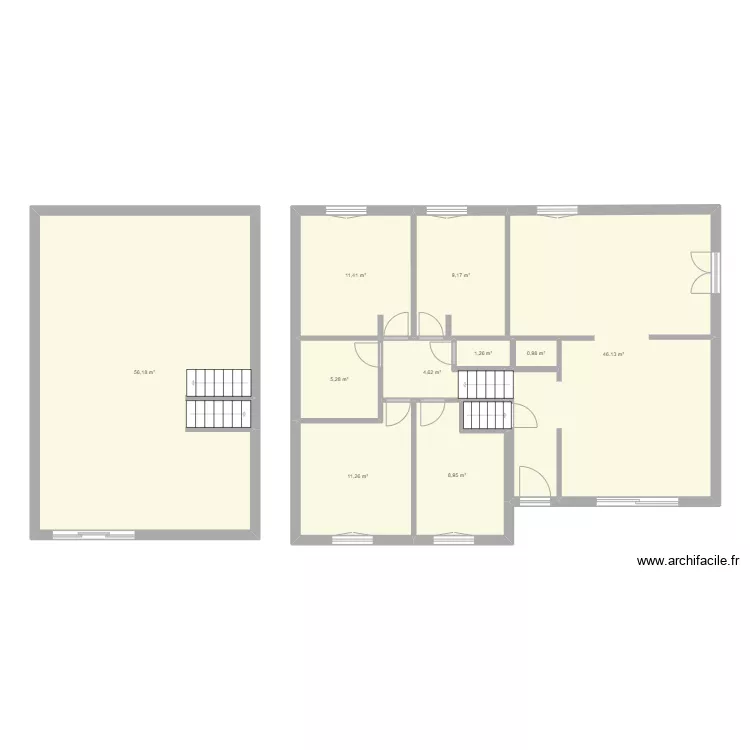 maison grange. Plan de 