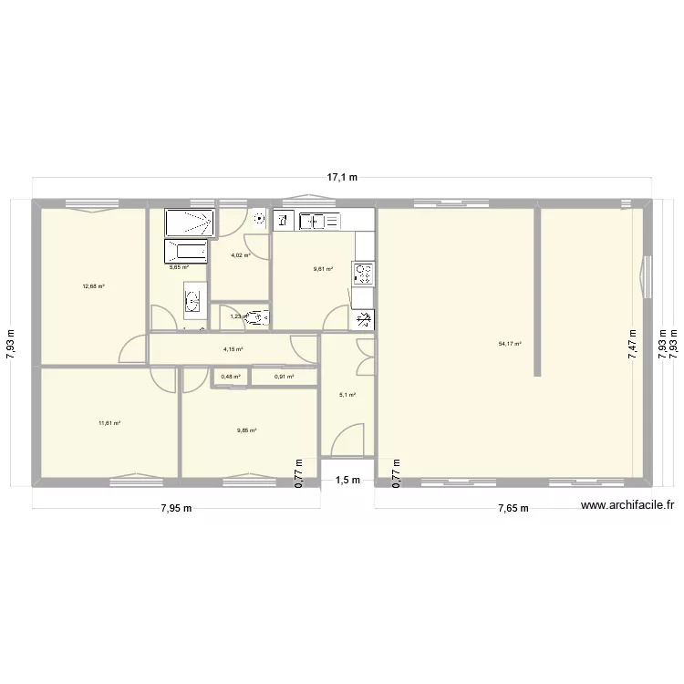 SdeB Nath_projet. Plan de 12  et 119 m²