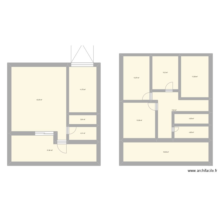 beni. Plan de 13 pièces et 179 m2