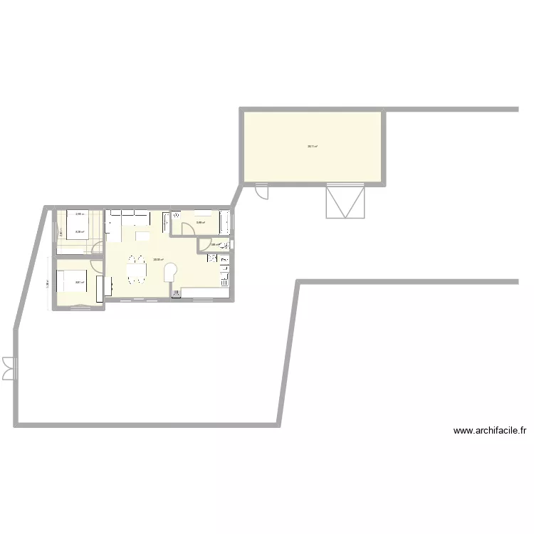 plan 1 maison st cyr. Plan de 6  et 99 m²