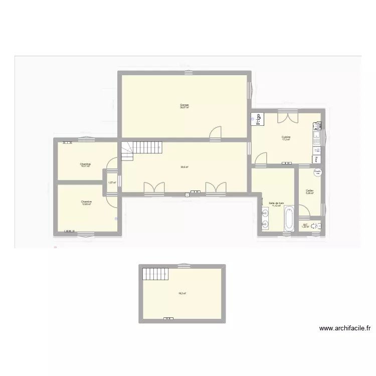 Maison v2. Plan de 10  et 148 m²