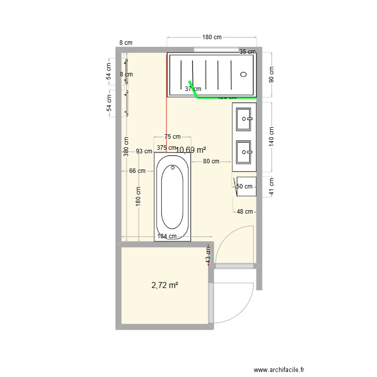 SDB ET 1. Plan de 0 pièce et 0 m2