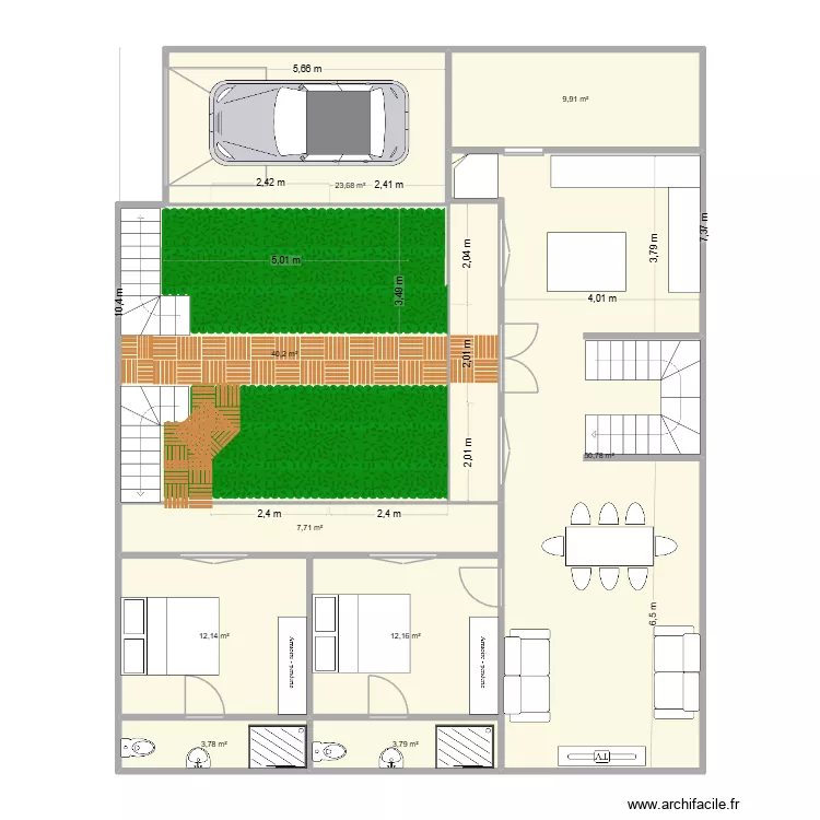 zanzibar. Plan de 21  et 330 m²
