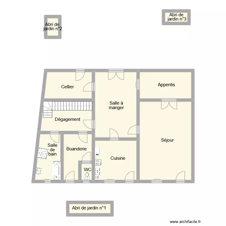 fougeres rds. Plan de 12  et 129 m²
